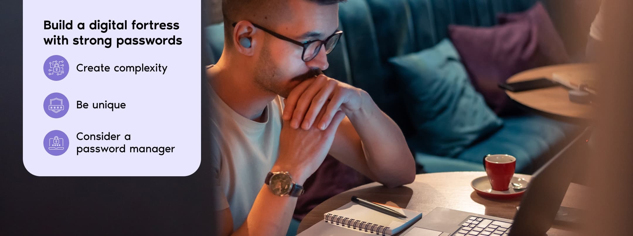 A person using their laptop at a cafe.