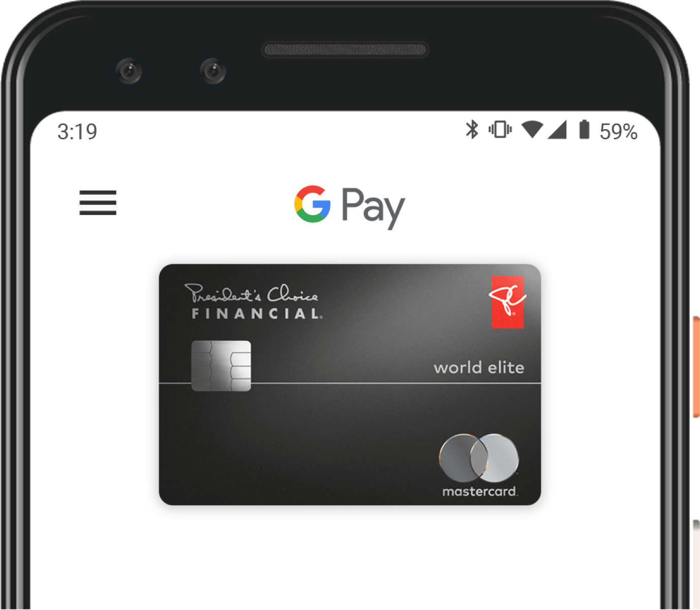 Pixel 2 smart phone Google Pay screen
