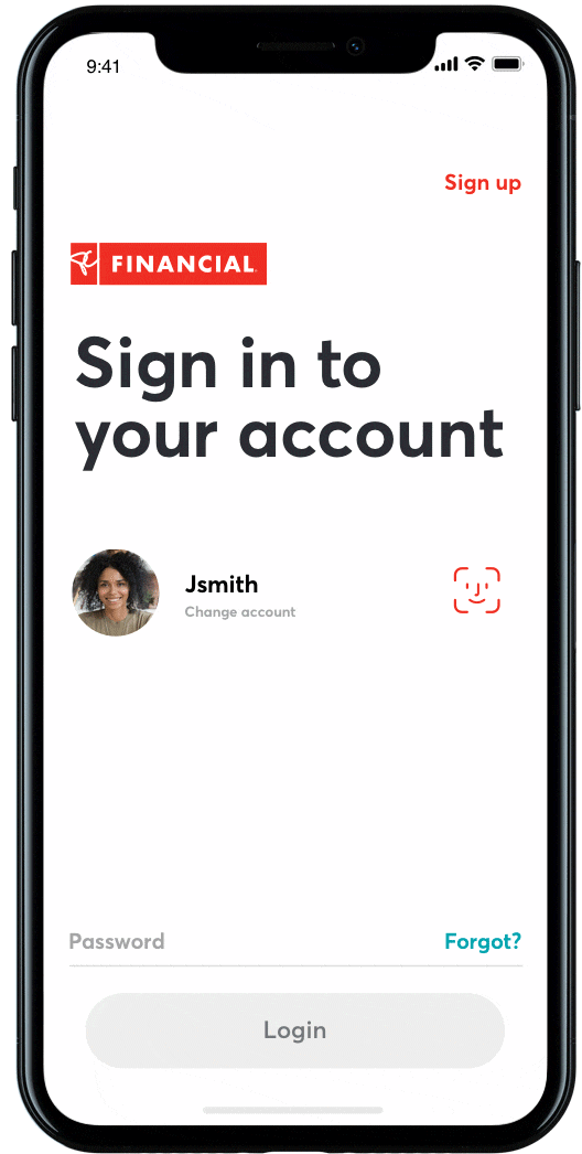 Smartphone with PC Financial online account showing Sign in screen
